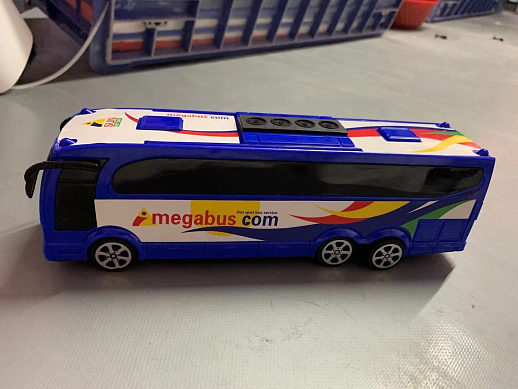 Автобус фрикционный, синий, под колпаком 25,5*7,5*9,5 см в Джамбо Тойз