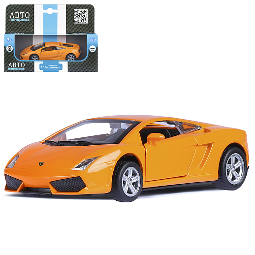 ТМ "Автопанорама" Машинка металлическая  1:43 Lamborghini Gallardo LP560-4, оранжевый, откр. двери, инерция, в/к 17,5*12,5*6,5 см в Джамбо Тойз