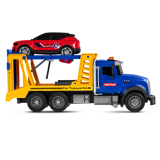 AUTODRIVE_Фрикционный Автовоз с машинкой, подвижные элементы,звук,свет,на бат.,в гофрокор. 34,5*14,5*12см в Джамбо Тойз #8