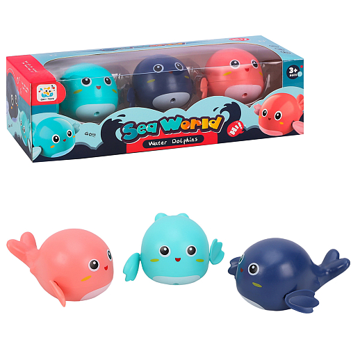 Игровой набор для купания "Морские животные", в комплекте 3 заводных игрушки, в/к 28,7х10,8х8 см в Джамбо Тойз