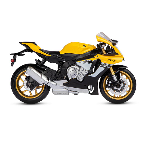 ТМ "Автопанорама" Мотоцикл металл. 1:12 YAMAHA YZF-R1, желтый, свободный ход колес, в/к 7,1*11,7*20,6 см в Джамбо Тойз #8