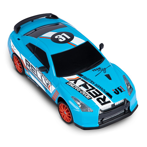 Машинка скоростная для дрифта на радиоуправлении AUTODRIVE, 1:24 2.4G, 4WD, 4 канала: вперед/назад, повороты, сменные шины, свет, с зарядкой, цвет голубой, в/к 24,1х10,3х23,7 см в Джамбо Тойз #7