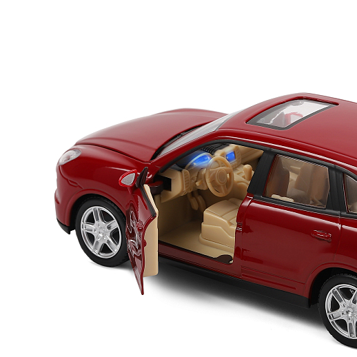 ТМ "Автопанорама"  Машинка металл. 1:24 Porsche Cayenne S, бордовый, свободный ход колес, откр. двери, капот и багажник, в/к 24,5*12,5*10,5 см в Джамбо Тойз #11