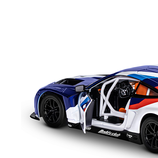 ТМ "Автопанорама" Машинка металлическая, 1:24 BMW M4 GT3, голубой, откр. двери и капот, свет, звук, свободный ход колес, в/к 24,5х12,5х10,5 см в Джамбо Тойз #15