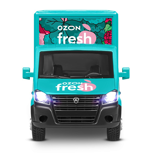 ТМ "Автопанорама" Машинка металлическая 1:28 ГАЗель NEXT OZON fresh, зеленый, откр. двери, задняя дверка фургона, свет, звук, инерция, в/к 24*14*12 см в Джамбо Тойз #13