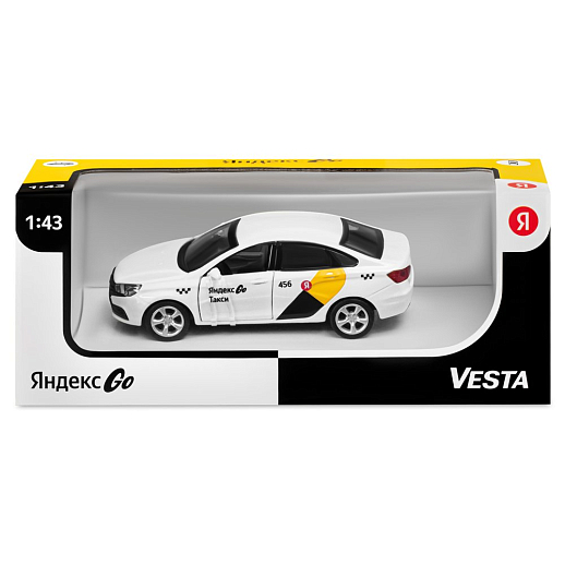 Яндекс Go Машинка металлическая 1:43 Lada Vesta, белый, инерция, откр. двери, 17,5*12,5*6,5 см в Джамбо Тойз #8