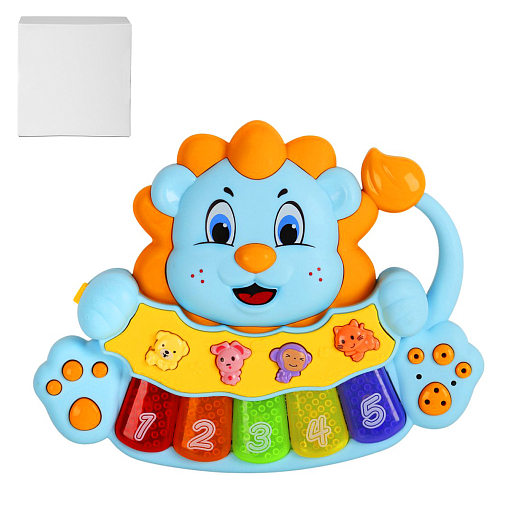 ТМ "Smart Baby" Пианино обучающее "Львенок" цвет голубой, 36 звуков, мелодий, стихов, в/к 21,5x5,2x1 в Джамбо Тойз