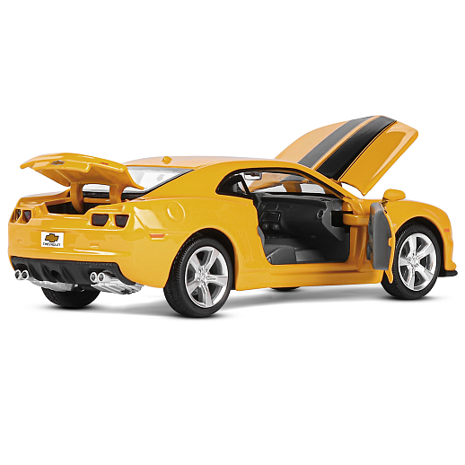 ТМ "Автопанорама" Машинка металлическая 1:32 Chevrolet Camaro SS, желтый, свет, звук, откр. двери, капот и багажник, инерция, в/к 19*9*7 см в Джамбо Тойз #6