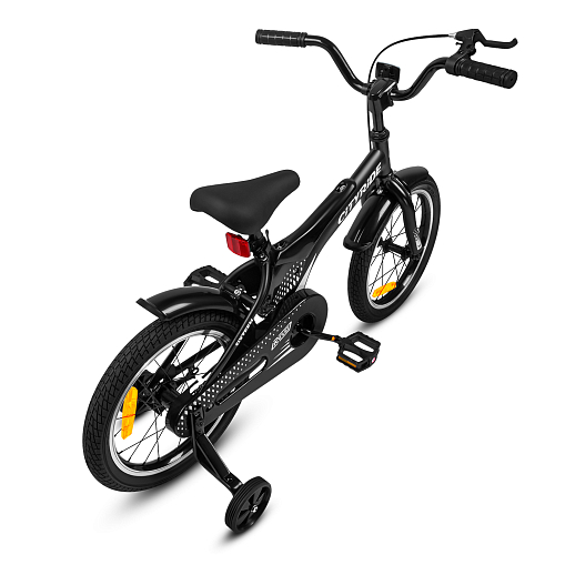 Детский велосипед "Cityride REVO", модель CR-B2-05, рама сталь, кожух цепи 100%, обода алюм. 16", втулки сталь, покрышки 2,125, страх. колеса, руль сталь. вынос сталь, задние ножные тормоза, передний клещевой, крылья пластик, отражатели пер/зад и на спицах, цвет чёрный в Джамбо Тойз #4