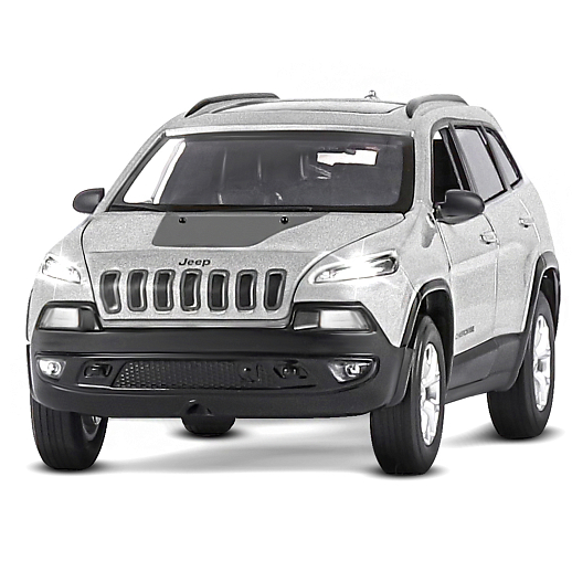 ТМ "Автопанорама" Машинка металл. 1:32 Jeep  Cherokee, серебряный, инерция, свет, звук, откр. двери и багажник, в/к 17,5*13,5*9 см в Джамбо Тойз #5