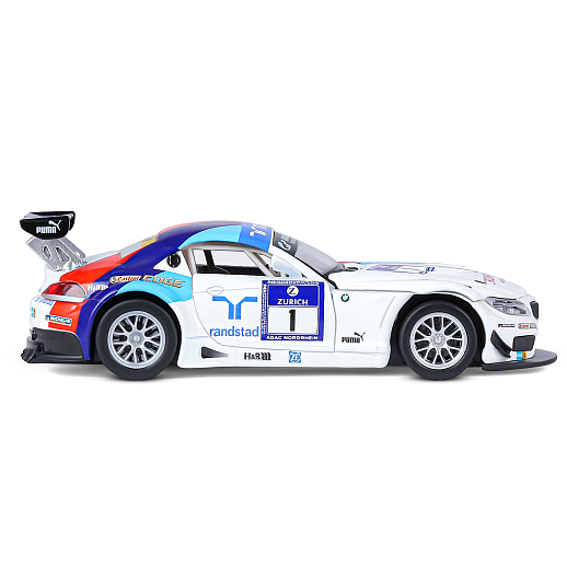 ТМ "Автопанорама" Машинка металлическая 1:32 BMW Z4 GT3, белый, свет, звук, откр. двери и капот, инерция, в/к 17,5*13,5*9 см в Джамбо Тойз #8
