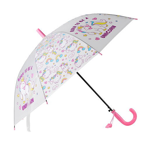 Детский зонт, 82cм, "Единороги", в комплекте свисток,  ПВХ в Джамбо Тойз
