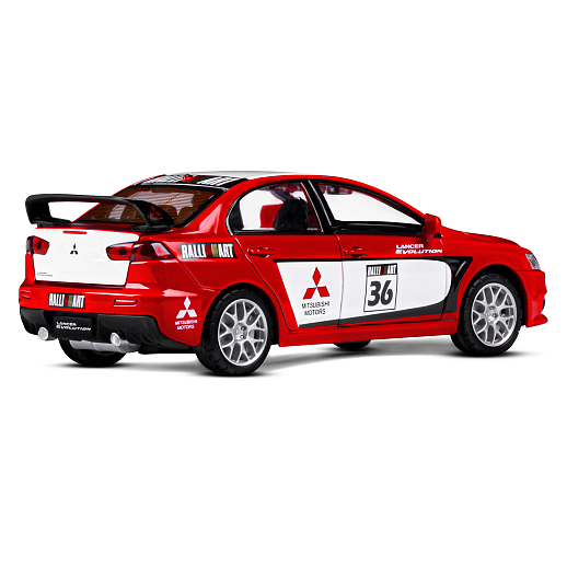 ТМ "Автопанорама" Машинка металлическая1:32 Mitsubishi Lancer Evolution, красный, откр. двери, капот и багажник, свет, звук, инерция, в/к 18*13,5*9 см в Джамбо Тойз #9