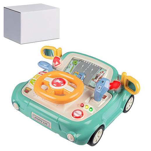 ТМ "Smart Baby" Руль, свет, Шаинский, русская озвучка, цвет зеленый, в б/к в Джамбо Тойз