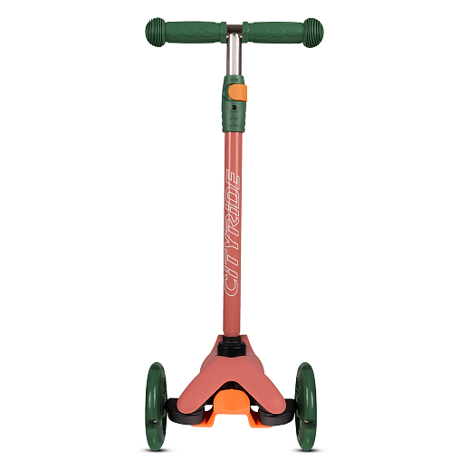 Самокат трехколесный CityRide, пакет, Дека: PP+нейлон, колеса PU 120/76 свет, руль  металл телеск., цвет оранжевый в Джамбо Тойз #5
