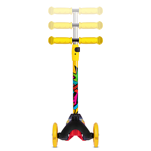 Трехколесный самокат "CITYRIDE" в/п, телескопический руль металл, колеса PU 120/76 со светодиодами, Abec-5, размер 53х23х70 см, до 35 кг, от 3 лет, желтый в Джамбо Тойз #8