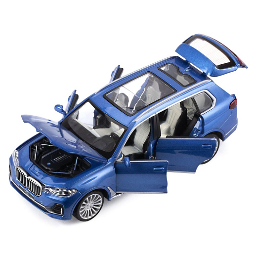 ТМ "Автопанорама" Машинка металлическая 1:32 BMW X7, синий, свет, звук, откр. четыре двери, капот и багажник, инерция, в/к 17,5*13,5*9 см в Джамбо Тойз #19