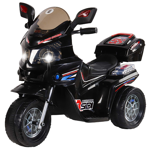 Мотоцикл на аккум., 6V4.5AH*1, звук, свет, размер 90*44*58см, макс. нагрузка 25 кг. Цвет - черный в Джамбо Тойз
