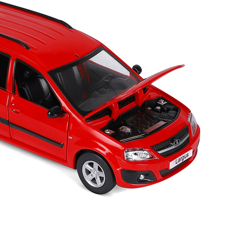 Машинка металлическая Автопанорама, инерционная, коллекционная модель LADA LARGUS, масштаб 1:24, свет, звук, открываются 4 двери, капот, багажник, красный, в/к 24,5*12,5*10,5 см в Джамбо Тойз #15