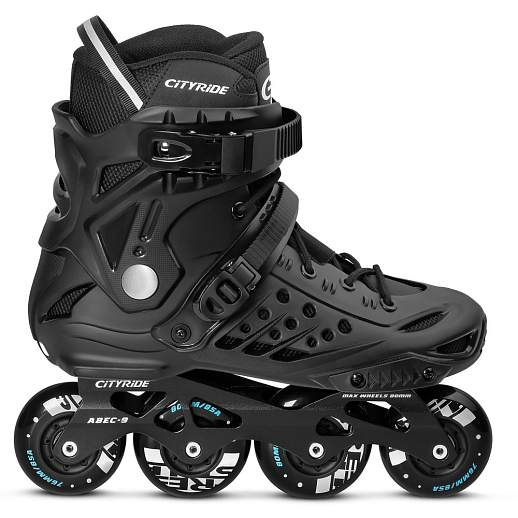 Роликовые коньки CITYRIDE, слаломные, подшипники ABEC 9, PU колёса 80/76мм, жесткий пластиковый внешний ботинок, в/к в Джамбо Тойз #6