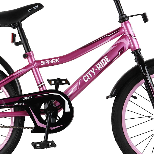 Детский велосипед City-Ride Spark , рама сталь , диск 18 сталь , крылья пластик, страх.колеса, цвет Розовый в Джамбо Тойз #3