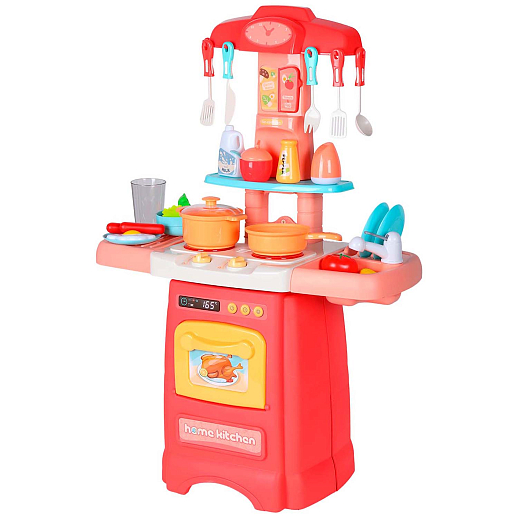 Игровой набор Amore Bello "Кухня", автоматический кран с водой, свет, звук, в комплекте 29 предметов, розовая в/к  54х13х38 см в Джамбо Тойз #2