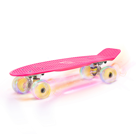 Скейтборд Fish, дека PP р-р 22"х6", колеса 60х45мм 78А, PU, LED, ABEC-7, подвеска алм.3,25" в/п в Джамбо Тойз