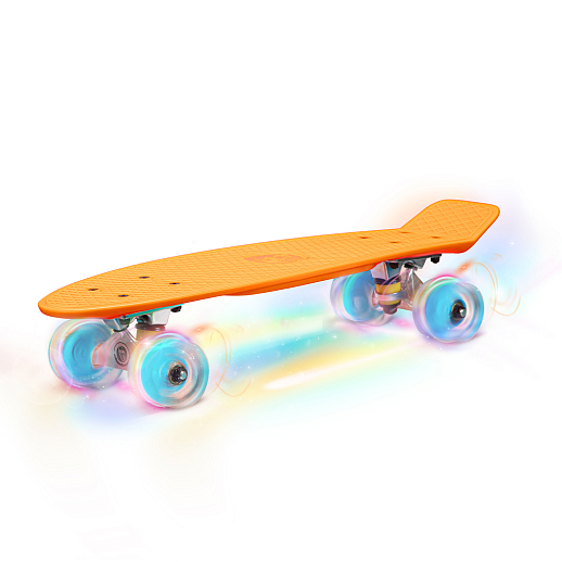 Скейтборд Fish, дека PP р-р 22"х6", колеса 60х45мм 78А, PU, LED, ABEC-7, подвеска алм.3,25" в/п в Джамбо Тойз