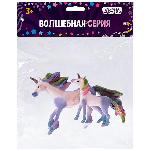 ТМ "КОМПАНИЯ ДРУЗЕЙ", серия "Животные планеты Земля", набор "Единорог и жеребенок", сиреневый, в/п 18*15*4 см в Джамбо Тойз #2