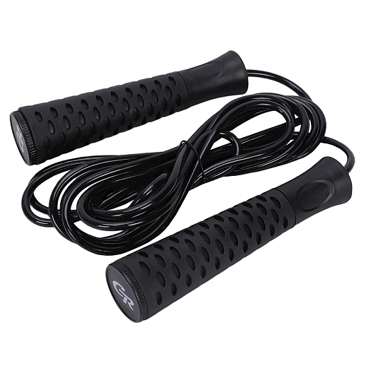 Скакалка спортивная, 3,2 м, ручка TRP+PP, веревка  PVC, c подшипником,цвет черный на блистере,  в/п в Джамбо Тойз #4