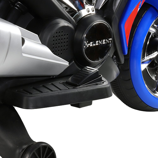 Электромотоцикл детский двухколесный на аккумуляторе с функцией водяного пара, 1 двигатель, USB, MP3, колеса пластик,  свет LED. Цвет синий в Джамбо Тойз #7