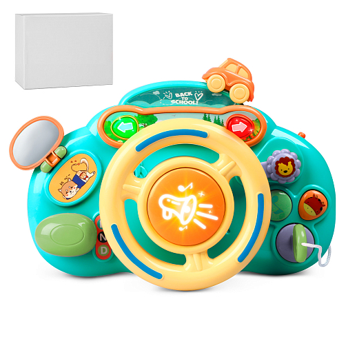 ТМ "Smart Baby" Руль для малышей со звук.и свет. эф., Шаинский, бирюзовый, в б/к в Джамбо Тойз