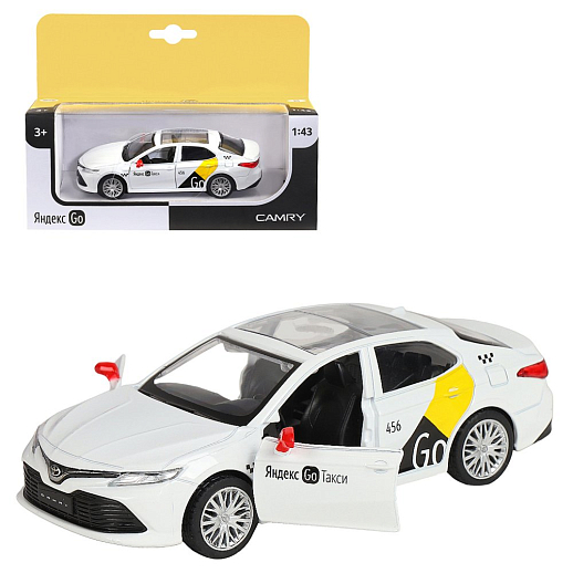 Яндекс Go Машинка металлическая 1:43 Toyota Camry, белый, инерция, откр. двери, 17,5*12,5*6,5 см в Джамбо Тойз
