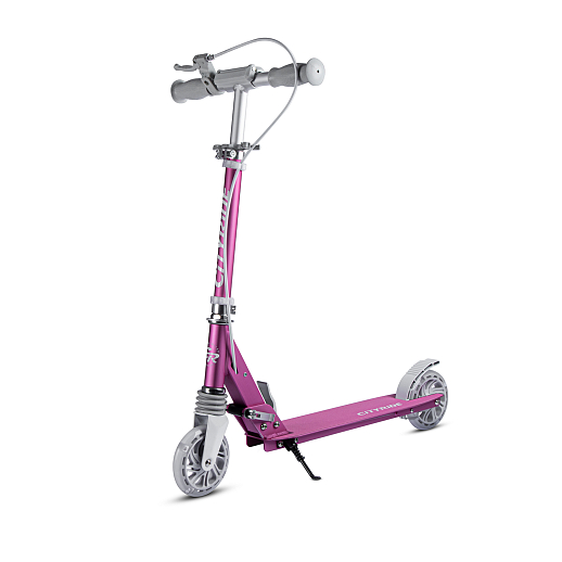 2хкол. самокат CITYRIDE 120MM, ал. 100%. Аморт. передний. Колеса PU 120/120 мм. Подшипники: Abec-9. Грипсы: резина. Хомуты анод, замок на руле. Ручной задний тормоз. Розовый в Джамбо Тойз #2