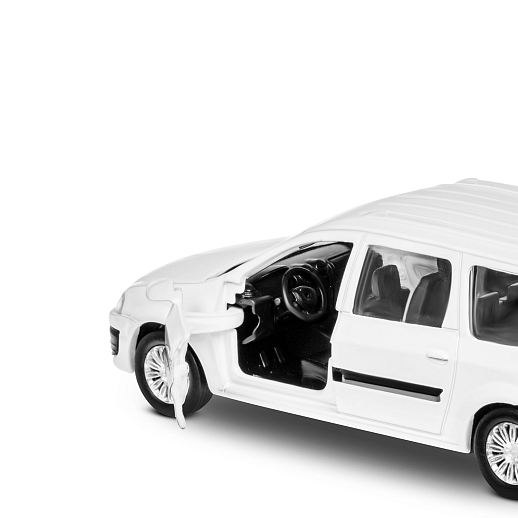 ТМ "Автопанорама" Машинка металлическая 1:43, LADA LARGUS белая, откр. 2 двери., инерция + прицеп для лошади в Джамбо Тойз #13