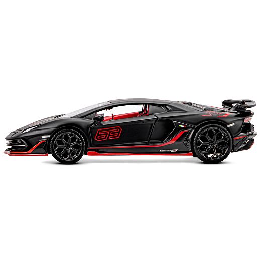 ТМ "Автопанорама" Машинка металлическая, 1:32 Lamborghini SVJ, черный матовый, откр. двери и багажник, свет, звук, инерция, в/к 17,5*12,5*6,5 см в Джамбо Тойз #7