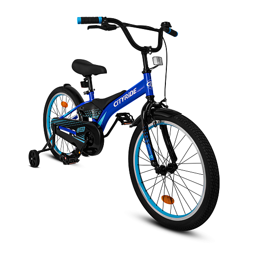 Детский велосипед "Cityride REVO" -рама сталь, кожух цепи 100%, диски алюм. 20, втулки сталь, покрышки 2,125, страх. колеса, руль сталь. штем сталь, задние ножные тормоза, передний V-brake , звоночек, крылья пластик, отражатели пер/зад на спицах. в Джамбо Тойз