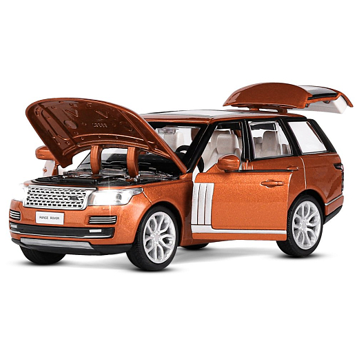 ТМ "Автопанорама" Машинка металлическая 1:34 2013 Range Rover,оранжевый перламутр, свет, звук, откр. двери, капот и багажник, инерция, в/к 17,5*13,5*9 см в Джамбо Тойз #6