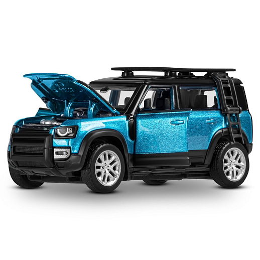 Машинка металлическая 1:43 2020 Land Rover Defender 110, синий, тюнинг, откр. двери, свободный ход колес, в/к 23,5*10*4 см в Джамбо Тойз #28