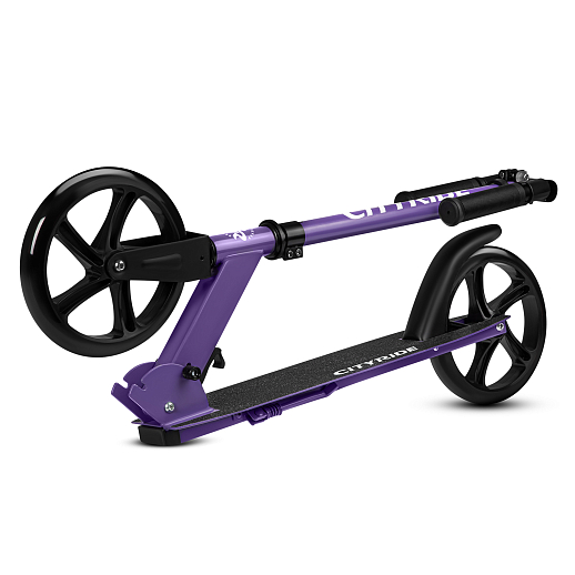 2хкол. самокат CITYRIDE 200, сталь 100%, грипсы 135мм TPR, колеса PU 200/200 мм. Фиолетовый в Джамбо Тойз #4