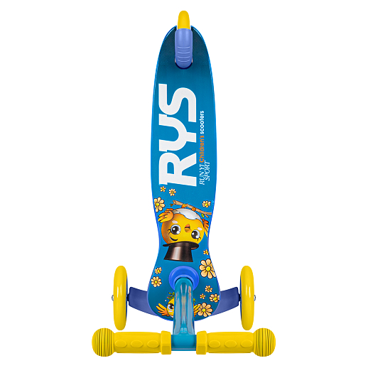 Трехколесный самокат  Материал: полипропилен + сталь, Размер изделия: 60x27x63см,Размер деки: 12,5 см Переднее колесо: 120x23 мм из пвх, заднее колесо: 97x23 мм из пвх Подшипник: ABEC-7 Максимальная нагрузка: 50 кг, синий в Джамбо Тойз #6