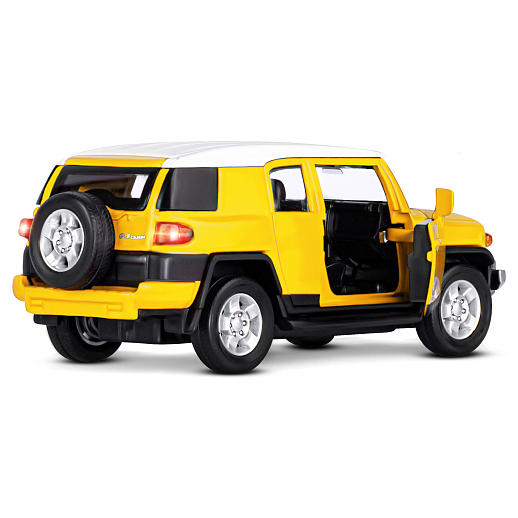 ТМ "Автопанорама" Машинка металлическая 1:32  Toyota FJ Cruiser, желтый, свет, звук, откр. двери, инерция, в/к 17,5*13,5*9 см в Джамбо Тойз #16