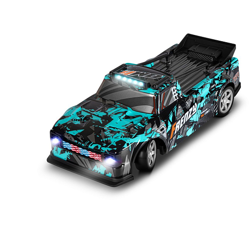 Р/у машина для дрифта М1:16,2.4GHz,4WD,сменные шины 4шт.,свет,с аккум.,цвет черн.с бирюзой,в бел.кор. 38,5*15*17см в Джамбо Тойз #5
