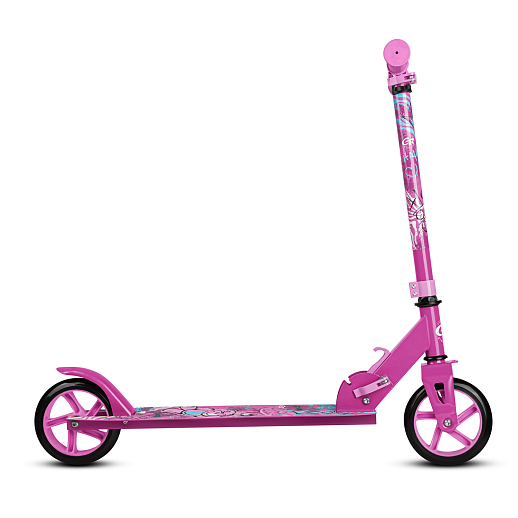 Самокат из 100% стали с полиуретановым колесом диаметром 145 мм, подшипником ABEC-7 грипсы TPR   Размер изделия: 76 * 32 * 96 см Упаковка: 1 шт / коробка, 23*12*68.5 см размер деки:: 51X12 см, розовый в Джамбо Тойз #9