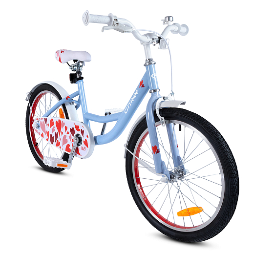 Велосипед двухколёсный CITYRIDE, модель CR-B2-04H, колеса 20", рама сталь, колеса алюмниий, подножка, картриджная каретка, цвет голубой в Джамбо Тойз #14