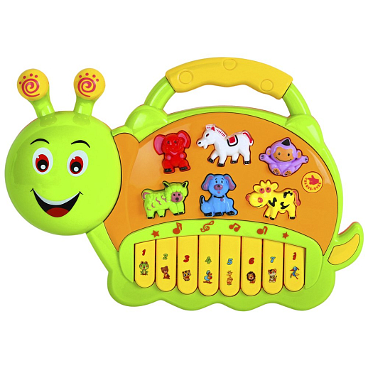 Музыкальная игрушка Пианино детское "Гусеница" Smart Baby, развивающее, обучающее, цвет зеленый, 42 звука, мелодии, стихи, в/к 35x6,4x23,5 см в Джамбо Тойз #2