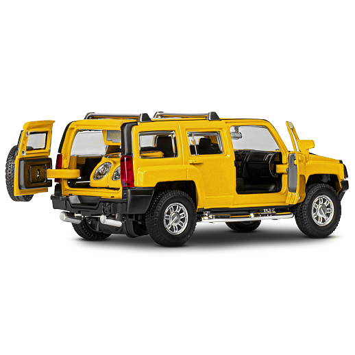 ТМ "Автопанорама" Машинка металлическая 1:32 Hummer H3, желтый, свет, звук, откр. двери и багажник, инерция, в/к 18*13,5*9 см в Джамбо Тойз #15