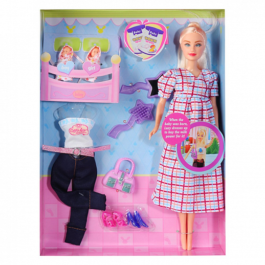 Кукла "Дефа", Кукла беремен., 2 куклы-младенца, аксесс., в/к 23.5*6*32.5см в Джамбо Тойз #2