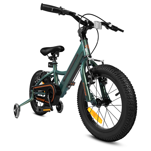 Велосипед двухколесный CITYRIDE, модель CR-B2-11FU, рама сталь, колеса алюминий 14", v-brake тормоза, встроенная в раму подсветка, балансирные колёса, цвет зеленый в Джамбо Тойз #4