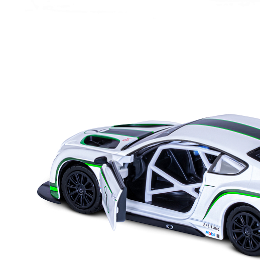ТМ "Автопанорама" Машинка металлическая 1:32 Bentley Continental GT3, белый, свет, звук, откр. двери и капот, инерция, в/к 17,5*13,5*9 см в Джамбо Тойз #15